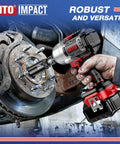Half Inch To One Inch Impact Socket Adapter For Wrenches And Ratchets Converts Half Inch Drive To One Inch Drive in use on car wheel