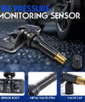 Hella Smooth Ride TPMS Tire Pressure Monitor Sensor Quick Install Replacement Fits Chevy Silverado Tahoe Suburban Gmc Sierra Yukon And Cadillac Escalade Wheel Health Monitor Replaces 13542523 close-up of sensor body with metal valve stem