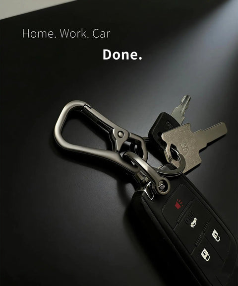 Built Tough Metal Keychain Clip With Key Rings And D Ring on car keys, heavy duty carabiner key hook for everyday carry
