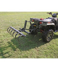 Heavy Duty Tine Plow Attachment For ATV UTV Or Truck 51 Inch Wide Landscape Rake With 6 Beveled Spring Steel Tines in use
