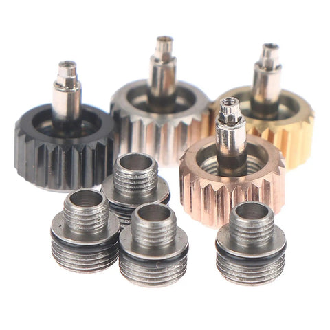 Close-up of 6mm Watch Crown Replacement Parts Kit For Lightweight Portable Watch Repairing Tools Silver Argent Finish Easy To Use Crown Set