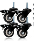 Dual Locking Casters Set Of Four Heavy Duty 330 Lbs Capacity With Five Sixteenth Inch Stem Diameter And One Inch Stem Length