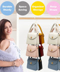Two Pack Purse Organizer Hanger For Closet Storage with purses displayed on hangers for easy organization