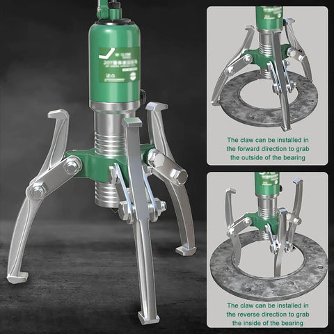 Heavy Duty Hydraulic Gear Puller Built Tough With Seamless Forged Steel Jaws for internal and external bearing extraction.