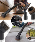 Universal Vacuum Attachment Kit For Vacuum Cleaners And Wet Dry Vacuums with hair brush cleaning various surfaces.