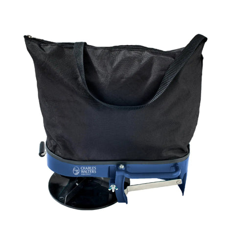 Shoulder Mounted Spreader For Fertilizer And Grass Seed For Lawns And Small Gardens Heavy Duty Gearbox For Smooth Operation Easy On Off System Large Zip Bag With Adjustable Strap Built To Last Lawn Care Tool