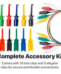 8 Channel 24MHz USB Logic Analyzer Kit With Base Module And Breadboard Breakout Board USB A And USB C Cables Test Clips And Alligator Clips For Arduino ESP32 STEM DIY Projects, test clips and alligator clips