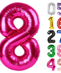 Hot Pink Number 8 Balloon 40 Inch Giant Foil Balloon For 8th Birthday Party Decor Epic Photo Backdrop Prop Large 8 Balloon For Party Supplies Bold Birthday Decor That Pops And Stays Put