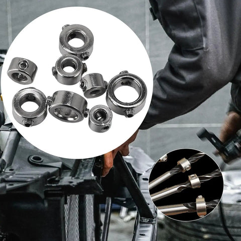 S Stainless Steel Shaft Collars Depth Stop Kit Screw Adjust Heavy Machinery Auto Robotics Gears Shafts Limiting Collars Easy Install Locked Down Tight Pros Quality Hardware Industrial Reliable Machines Hold Up Tough Demands Failure On Site, stainless set