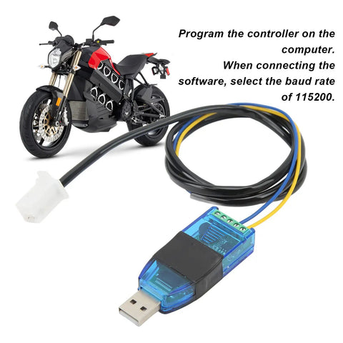 USB Programming Cable for Electric Bikes and Scooters 115200 Baud PC Programmable Controller Link for VOTOL EM 150 2 EM 200 2 EM 260 2 DIY Motor Drive Tuning Kit for Plug In Throttle Tweaks and Easy Onboard PC Access