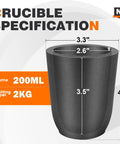 Heavy Duty Graphite Crucible With Smooth Pouring Spout For Melting Aluminum Up To 1800 C Heat Resistant Foundry Pot dimensions 3.3x2.6x4 inches