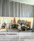 Heavy Duty Thermal Insulated Garage Divider Curtain With No Sweat Setup Track Durable Pvc Partition Barrier isolating workshop areas