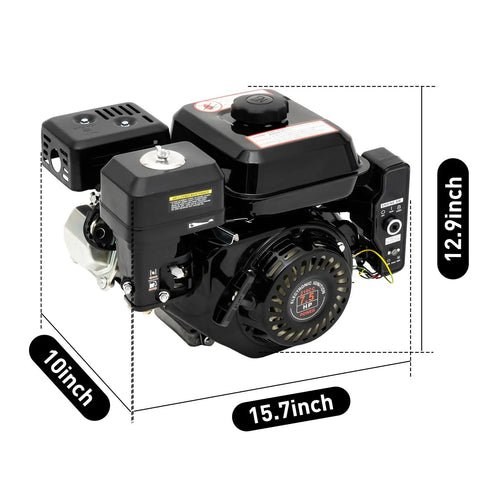 Beefy 212CC 4-Stroke Go Kart Engine With Electric Start 7.5 HP Horizontal Gas Power Plant dimensions