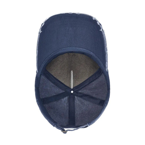 Unisex Adjustable Cotton Baseball Cap With Classic Black And White Piano Grid Pattern Breathable Comfort Fit Sun Hat interior view showing fit and lining.