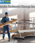 Beefy Mobile Conduit Cart for Lumber and Pipe Storage 1000 Lb Capacity Heavy Duty Alloy Steel Rack on 3 Inch Wheels