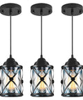 Black Pendant Lights For Kitchen Island With Glass Shades, Adjustable Hanging Ceiling Fixture, Cool Farmhouse Style Chandeliers