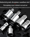 Premium 6-Piece Socket Adapter And Reducer Set In Chrome Vanadium Steel For Impact Driver Ratchet Wrenches Featuring 14-20mm Drive Sizes
