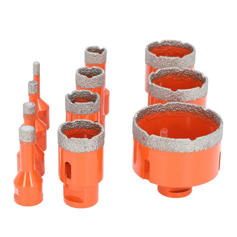 Top Notch 11 Piece Hole Saw Kit For Ceramic Tile And Marble Drilling With M14 Shanks For Precise Granite Holes That Make Your DIY Projects Look Totally Sick And Super Efficient, orange diamond core bits