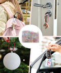 400 Pcs Ball Bead Chain Set With 3.94 Inch Dog Tag Chains Includes 100 Silver Replacement Buckles For Jewelry Making And DIY Crafts, Multicolor Ball Chains With Storage Box, Perfect For Craft Projects, displayed in various DIY uses on backpack, door, Christmas tree, and car keys.