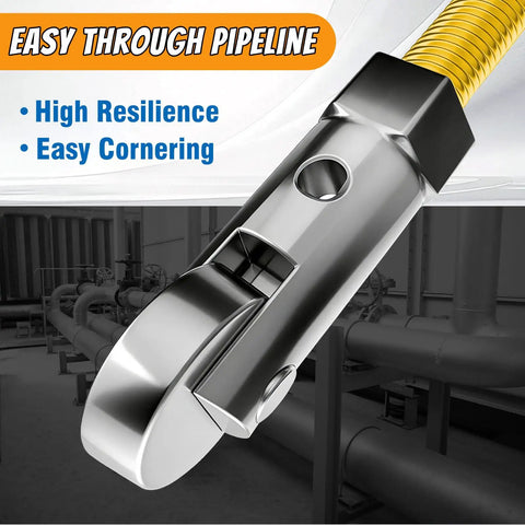 Close-up of Pro Grade 40 Foot Heavy Duty Fish Tape Cable Puller Kit with highlighted high resilience features