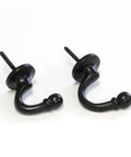 Solid As A Rock Cast Iron Twist Wall Hook Heavy Duty Single Arm Screw Mount With Matching Screws, two black hooks with screws.