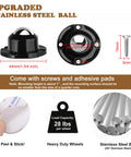 Top Shelf Stainless Steel Furniture Casters Four Pack Anti Rust Heavy Duty Mini Roller Wheels For Couches Sofas Slick Glide Silent Movement One Inch Height Metal Hardware Included Ready To Roll Anytime Badass Toughness parts including upgraded stainless steel ball and screws.