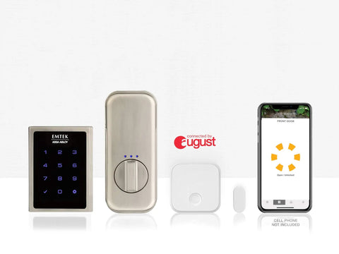 Heavy Duty Motorized Touchscreen Keypad Smart Deadbolt Hooks Up To August Wifi Bridge And DoorSense For Absolute Zero Fuss Auto Lock Home Security with smartphone