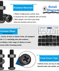 Diagram of 516 Piece Nuts And Bolts Hardware Kit With 21 Sizes M3 M4 M5 M6 Phillips Pan Head Fasteners And Washers, black.