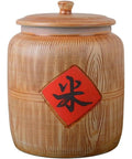 Heavy Duty Ceramic Rice Container With Secure Airtight Lid Big Boy Pantry Canister for storing rice and dry goods.