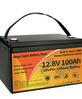 12V 100Ah LiFePO4 Battery With Smart 100A BMS 15000 Plus Deep Cycles 10 Year Lifespan Low Temp Protection image