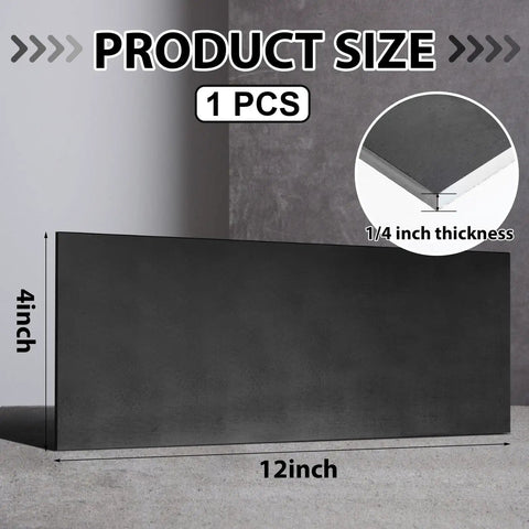 "One Piece 0.25 Inch Thick, 4 Inch Wide, 12 Inch Long A36 Steel Plate Hot Rolled Flat Bar Sheet Built Tough For Cutting"