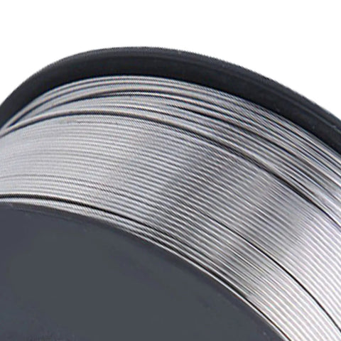 Heavy Duty Self Protecting Flux Cored Welding Wire 0.8mm No Gas Needed MIG Stick close-up of spool with fine wire design.