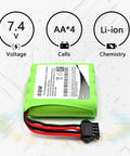 4 Pack 7.4V 1000mAh Li Ion RC Car Battery With SM 4P Plug For DE36W DE65 1 16 Scale Off Road Four Wheel Drive Beefy Power