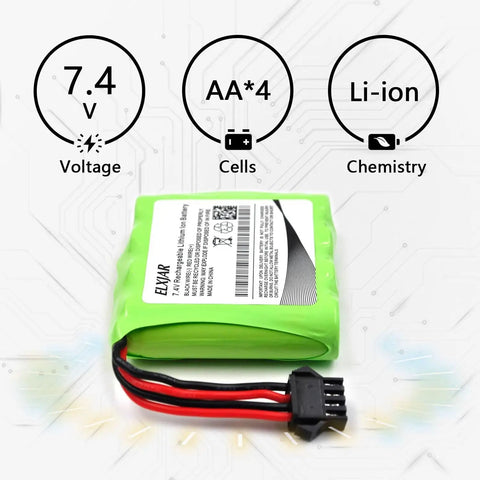 4 Pack 7.4V 1000mAh Li Ion RC Car Battery With SM 4P Plug For DE36W DE65 1 16 Scale Off Road Four Wheel Drive Beefy Power