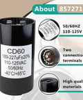 Washer Start Capacitor Replacement Part For Most Top And Front Load Washers Fits 661606 WP8572717 2859 357021 W10244889 3949169 482156 Black Durable Replacement Part For Easy Fix And Long Lasting Performance, black CD60 washer capacitor with two terminals
