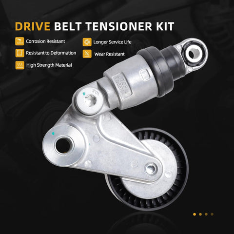 Idler Pulley With Belt Tensioner Kit #39104 36325 for Hyundai Kia V6 engine replacement, metal drive belt tensioner and pulley