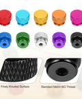 Knurled Thumb Nuts Set M3 12mm Outer Diameter 10mm Height Aluminum 6061 Anodized Bright Black Hand Screws shown in various colors