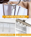 50 Pack Heavy Duty Stainless Steel Pinch Pleat Curtain Hooks 2.68 Inch Drapery Hooks Durable Metal Curtain Hangers Used with curtain rings and tracks