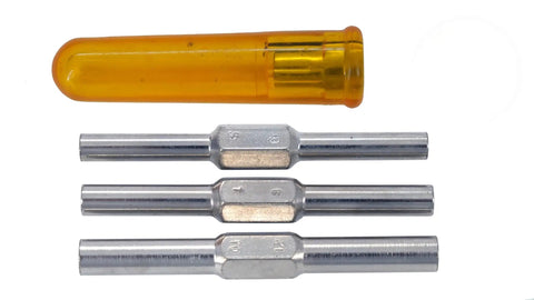 Pro Grade Clock Winding And Let Down Tool Kit with nickel plated steel shafts and orange plastic handle