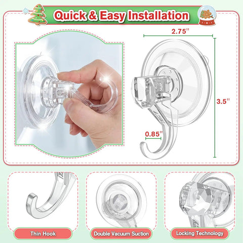 Straight Up Heavy Duty Suction Wreath Hanger Set Of Two Clear Window Clips For Glass Patio Doors And Bathroom Mirrors Got Your Back With Killer Twenty Two Pound Hold And Invisible Look That Plays Nice With Any Home Decor Setup