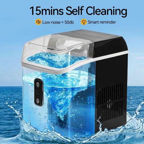 Countertop Nugget Ice Maker Portable Auto Clean With Basket And Scoop Ready In 6 Minutes Delivers Up To 24 Lbs Of Nugget Ice Per Day