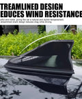 Streamlined 1 Piece Car Shark Fin Antenna Replacement Cap With ABS Painted Shark Fin Tail Waterproof Rubber Ring on black car