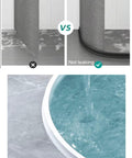 Comparison of shower with and without Three And A Half Inch Tall Collapsible Shower Threshold Dam 118 Inch Long Heavy Duty Water Barrier Splash Guard.