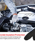 Mechanic using 2 In 1 Heat Shrink Braided Sleeving Fabric Tubing For Irregular Shape Hoses And Cables on car engine.
