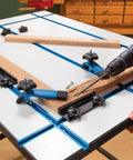 Built Legit Aluminum T Track Table Top Measuring Twenty Eight By Forty Inches With Precision T Slots used for woodworking assembly.