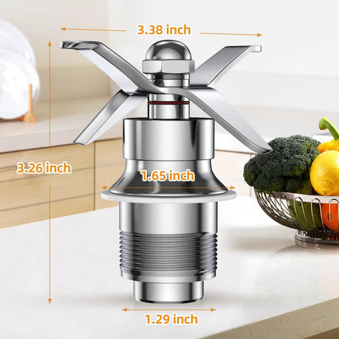 Beefed Up Blade Cutting Assembly Replacement For Gallon Blenders Part 502977 Fits CB6 CB10 CB15 Series on kitchen countertop