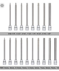 Extra Long Hex Bit Socket Set Three Eighths Inch Drive With Chrome Vanadium Steel S2 Bits for SAE and Metric Sizes displayed