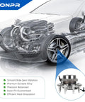 4X4 Front Wheel Bearing And Hub Assembly For Chevy Avalanche Suburban Silverado 1500 2500 3500 HD And GMC Sierra 1500 2500 3500 HD Yukon XL 2500 Hummer H2 8 Lug With ABS 1 Piece Replacement on display with vehicle schematic
