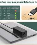 100W USB C Laptop Charger With Universal Compatibility For Laptops Tablets And All USB C Devices Delivers Fast Charge On The Go For Home Office Travel Gaming And Everyday Use, USB-C plug and 11 ft cable