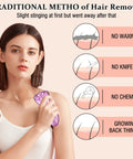 Woman using Womens Facial Hair Remover Epilator And Trimmer For Lip Cheek Arm And Ear Hairs At Home No Fuss Pain Free Tool